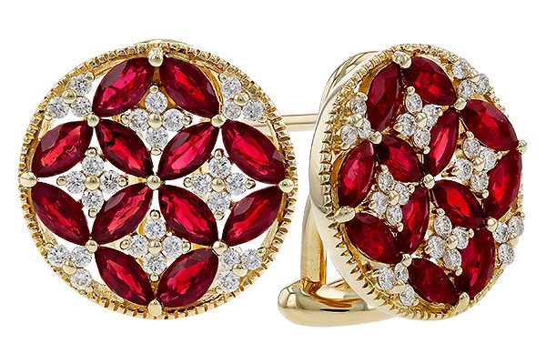 A329-19900: EARRINGS 2.07 TW RUBY 2.37 TGW