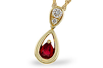 A329-21673: NECKLACE .20 RUBY .26 TGW (4x3 RUBY)