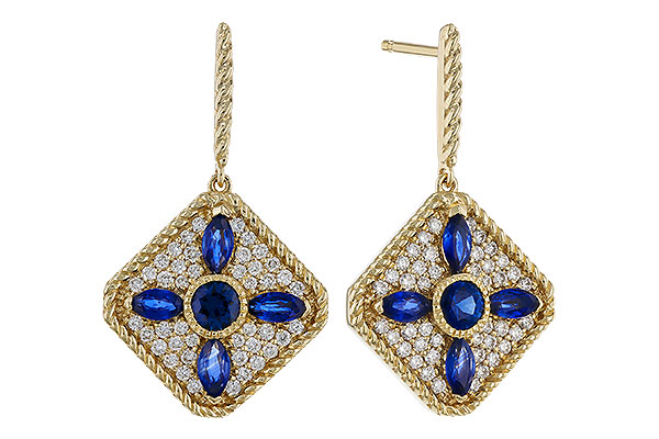A329-23473: EARRINGS 1.03 TW SAPPHIRE 1.46 TGW