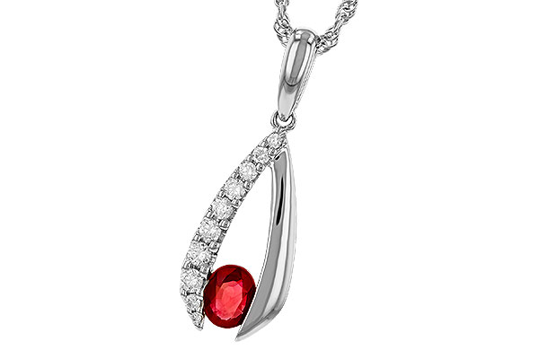 A329-23537: NECKLACE .34 RUBY .50 TGW (5x4 RUBY)