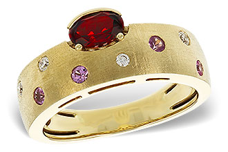 A329-25337: LDS RG .58 MULTI CLR (GAR & PINK SAPP) .66 TGW