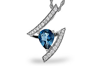 B329-19846: NECK 1.04 LONDON BLUE TOPAZ 1.23 TGW (8x6MM)