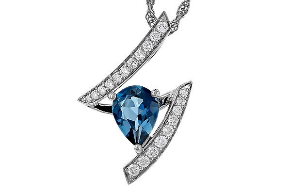 B329-19846: NECK 1.04 LONDON BLUE TOPAZ 1.23 TGW (8x6MM)