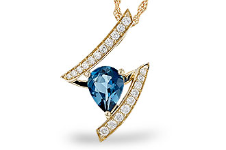 B329-19846: NECK 1.04 LONDON BLUE TOPAZ 1.23 TGW (8x6MM)