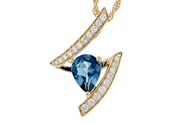 B329-19846: NECK 1.04 LONDON BLUE TOPAZ 1.23 TGW (8x6MM)