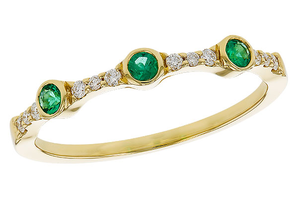 B329-21673: LDS WED RG .11 EMERALD .20 TGW