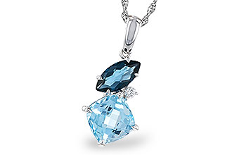 B329-22546: NECKLACE 2.37 TW BLUE TOPAZ 2.40 TGW