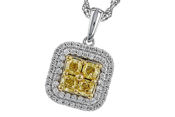 B329-22573: NECK .52 FANCY YELLOW DIAMONDS .72 TW