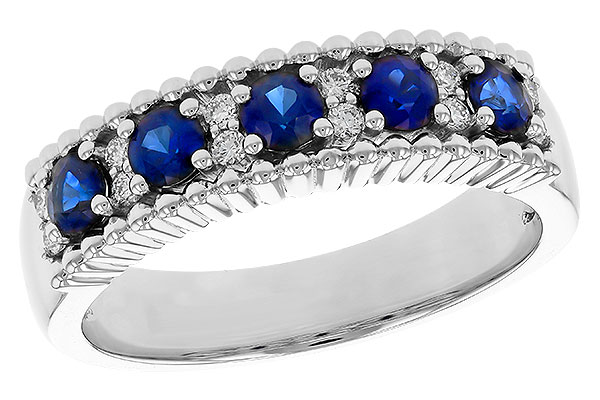 B329-27155: LDS WED RG .64 TW SAPPHIRE .76 TGW