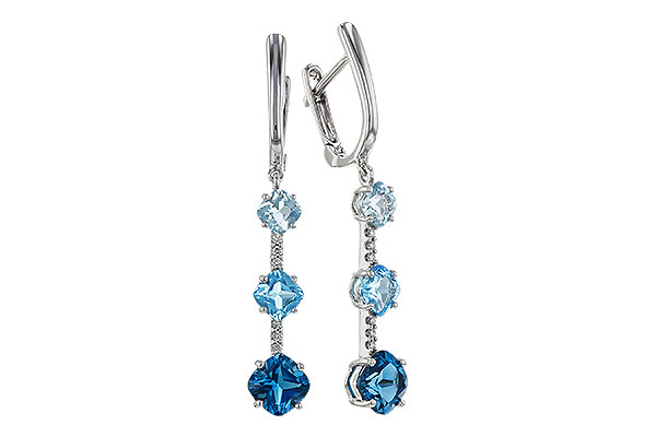 C329-19882: EARRINGS 2.41 TW BLUE TOPAZ 2.45 TGW