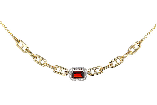 C329-20755: NECK .63 GARNET .75 TGW (6x4MM E.C. GAR / 18")