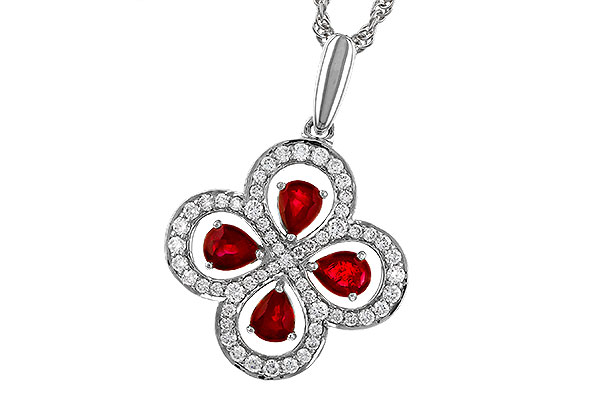 C329-20773: NECKLACE .68 RUBY TW .96 TGW