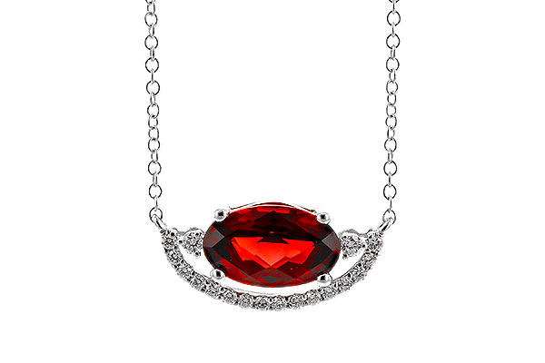 C329-20782: NECKLACE 1.94 GARNET 2.08 TGW (10x6MM GAR / 18")