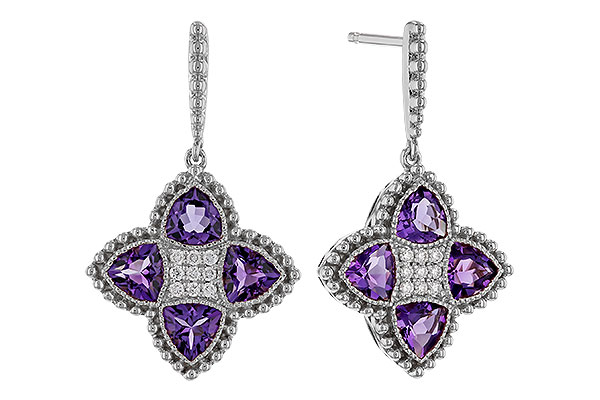 C329-23455: EARRINGS 1.41 AMETHYST 1.50 TGW