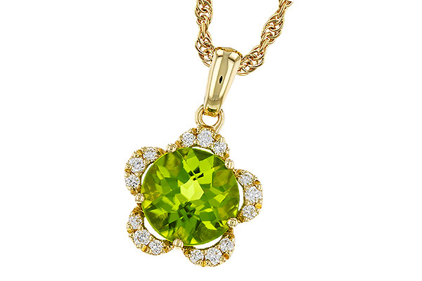 C329-27100: NECKLACE 2.16 PERIDOT 2.28 TGW (8MM RD)