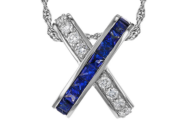 C329-27118: NECKLACE .60 TW SAPPHIRE .77 TGW