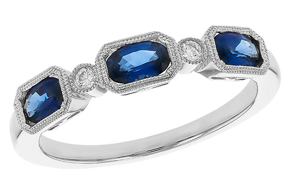D329-20773: LDS WED RG .72 SAPPHIRE .77 TGW (4x3MM SAPP)