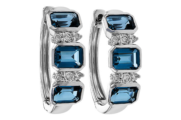 D329-20791: EARRINGS 1.37 TW LONDON BLUE TOPAZ 1.48 TGW