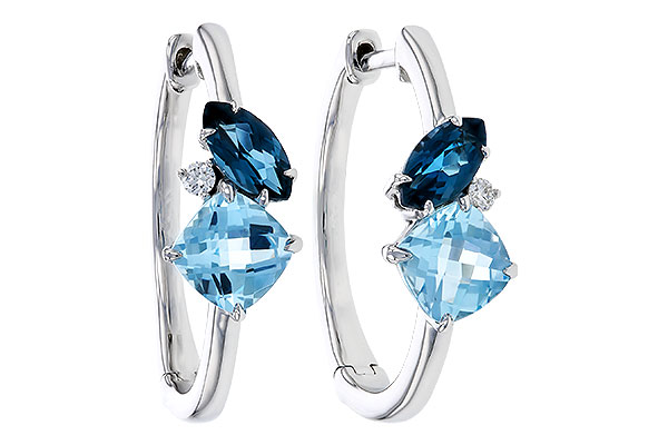D329-22546: EARRINGS 1.82 TW BLUE TOPAZ 1.86 TGW