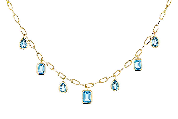 E329-21709: NECKLACE 4.10 TW BLUE TOPAZ (17")