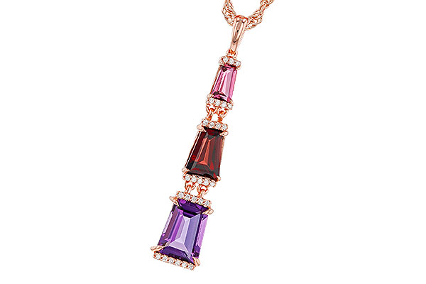 E329-22582: NECKLACE 2.32 SEMI-PREC (PT,GT,AMY) 2.37 TGW