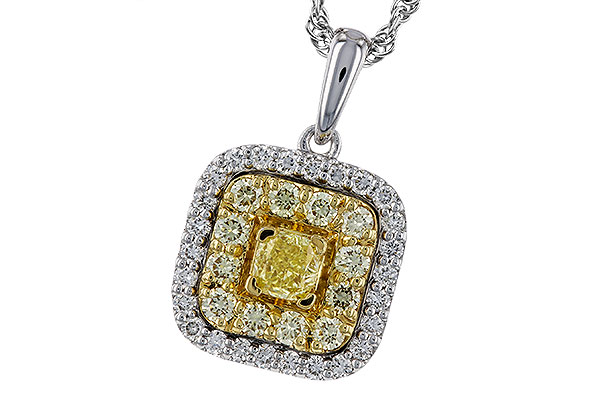 E329-22591: NECK .23 FANCY YELLOW DIAMONDS .65 TW