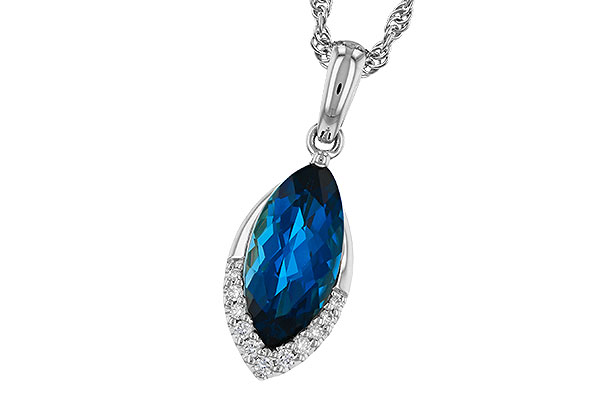 E329-26264: NECK 2.14 LONDON BLUE TOPAZ 2.20 TGW (12x6MM MQ)