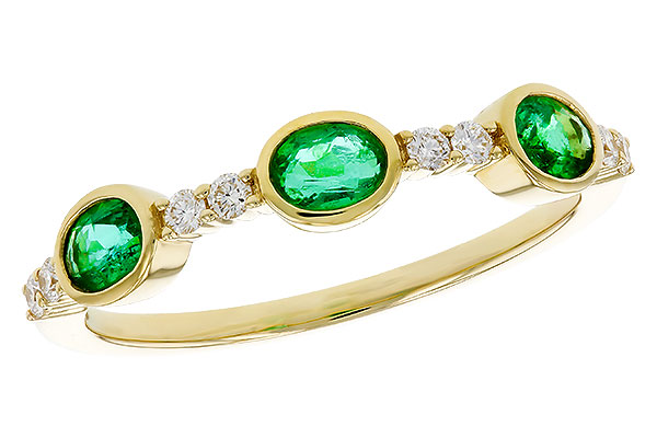 E329-27091: LDS WEDDING RG .46 TW EMERALD .58 TGW