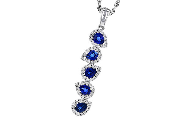 E329-27173: NECKLACE .95 TW SAPPIRE 1.19 TGW
