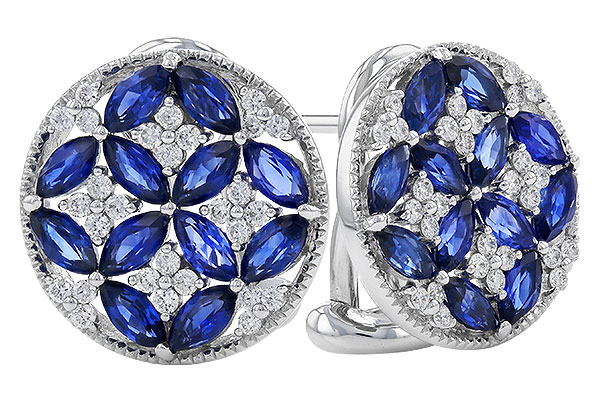 F329-19900: EARRINGS 2.07 TW SAPPHIRE 2.37 TGW