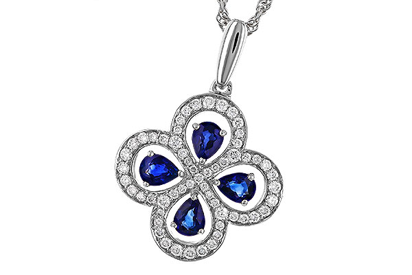 F329-20764: NECKLACE .68 SAPPHIRE TW .96 TGW