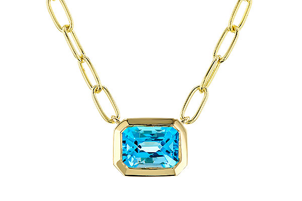 F329-24436: NECKLACE 1.20 SWISS BLUE TOPAZ (18")