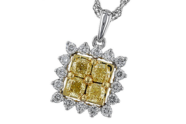 G329-22582: NECK .76 FANCY YELLOW DIAMONDS 1.09 TW