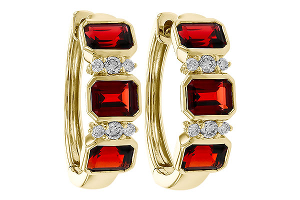 H329-20782: EARRING 1.50 TW GARNET 1.61 TGW
