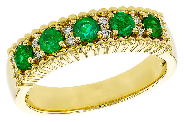 H329-27163: LDS WED RG .48 TW EMERALD .60 TGW