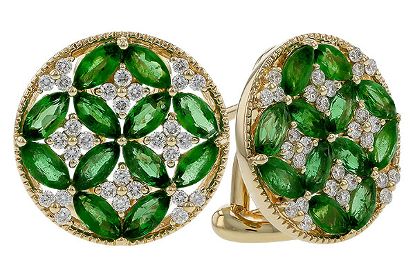 K329-21645: EARRINGS 1.66 TW EMERALD 1.96 TGW
