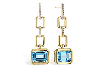 K329-23463: EARRINGS 3.20 BLUE TOPAZ 3.32 TGW (8x6MM BT)
