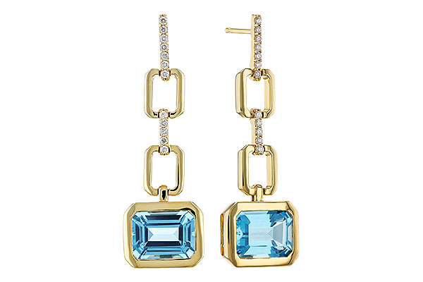 K329-23463: EARRINGS 3.20 BLUE TOPAZ 3.32 TGW (8x6MM BT)