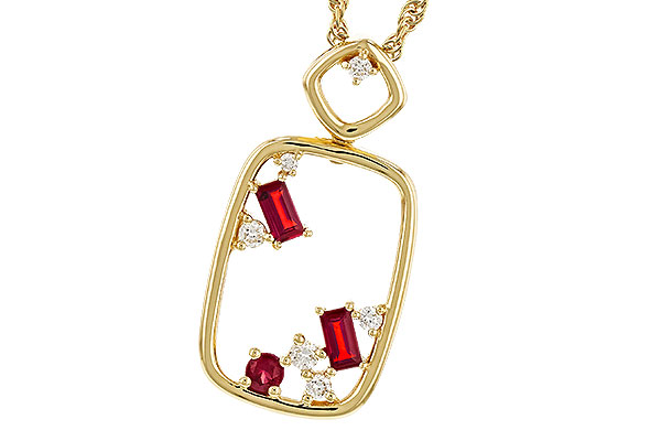 K329-24400: NECKLACE .33 TW RUBY .44 TGW