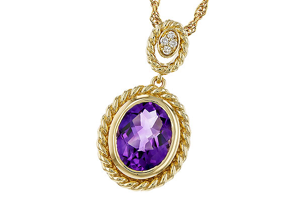 K329-27118: NECKLACE 1.38 AMETHYST 1.40 TGW (9x7MM AMY)