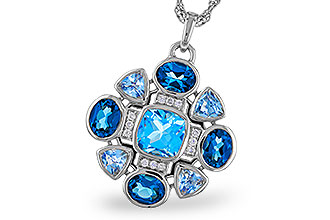 L329-21636: NECKLACE 3.19 TW BLUE TOPAZ 3.25 TGW