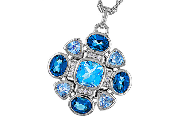 L329-21636: NECKLACE 3.19 TW BLUE TOPAZ 3.25 TGW