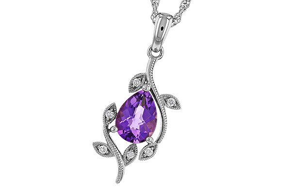 L329-21681: NECKLACE .88 AMETHYST .93 TGW (8x6MM AMY)