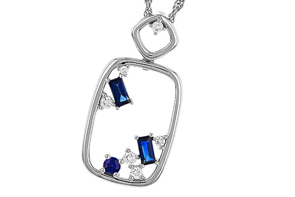 L329-24400: NECKLACE .35 TW SAPPHIRE .46 TGW