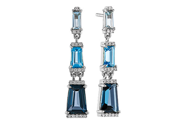 M329-22572: EARRINGS 2.55 BLUE TOPAZ 2.62 TGW