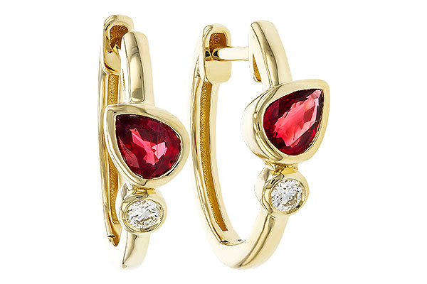M329-23536: EARRINGS .48 RUBY .54 TGW