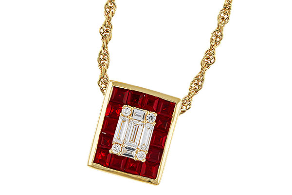 M329-26227: NECKLACE .82 RUBY TW 1.00 TGW